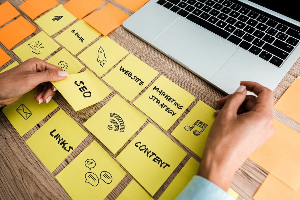 cropped view of woman touching sticky note with se 2021 08 30 01 46 18 utc