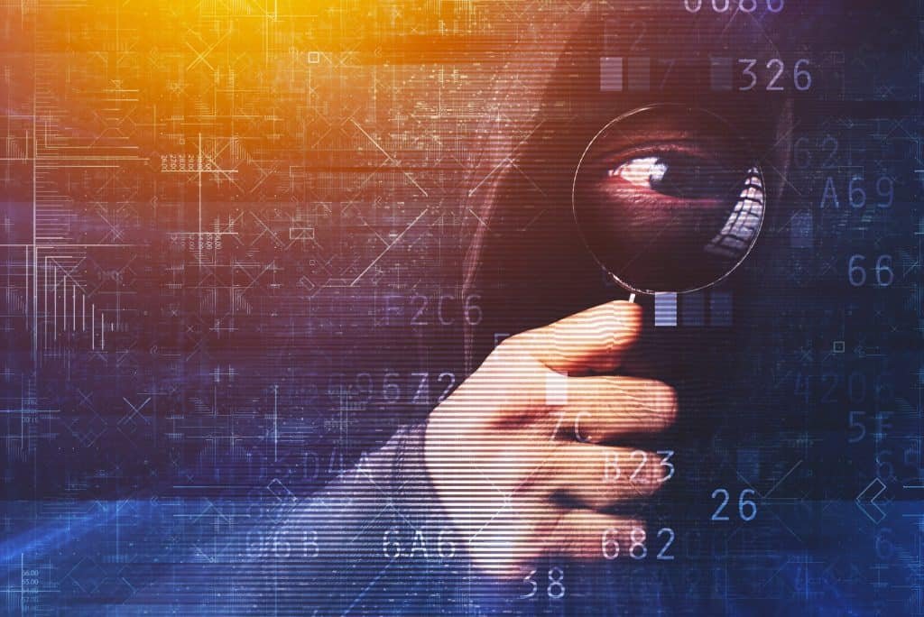 Artificial intelligence web bot search concept